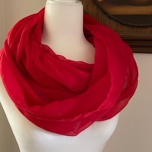 Vibrant Red 20”x36” Polyester Infinity Scarf